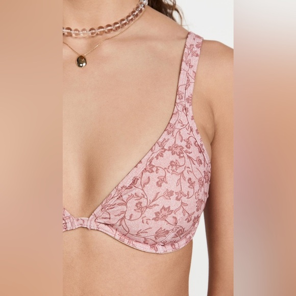 NWT MINKPINK Kiewa Bikini SET Top & Bottom Adjustable Tie Back Pink Floral - Picture 5 of 9